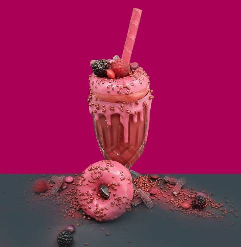 Donut VIVA MAGENTA with Cherry Filling