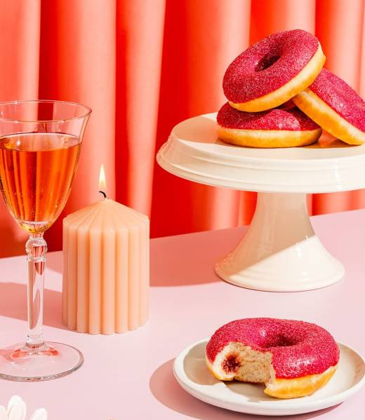 Donut RING OF SOUR with Strawberry Filling